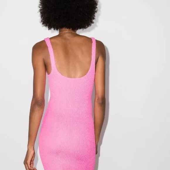 ❗️Sold❗️NWT Hunza G Pink Crinkle Tank Dress One Size 🩷 - Picture 9 of 14